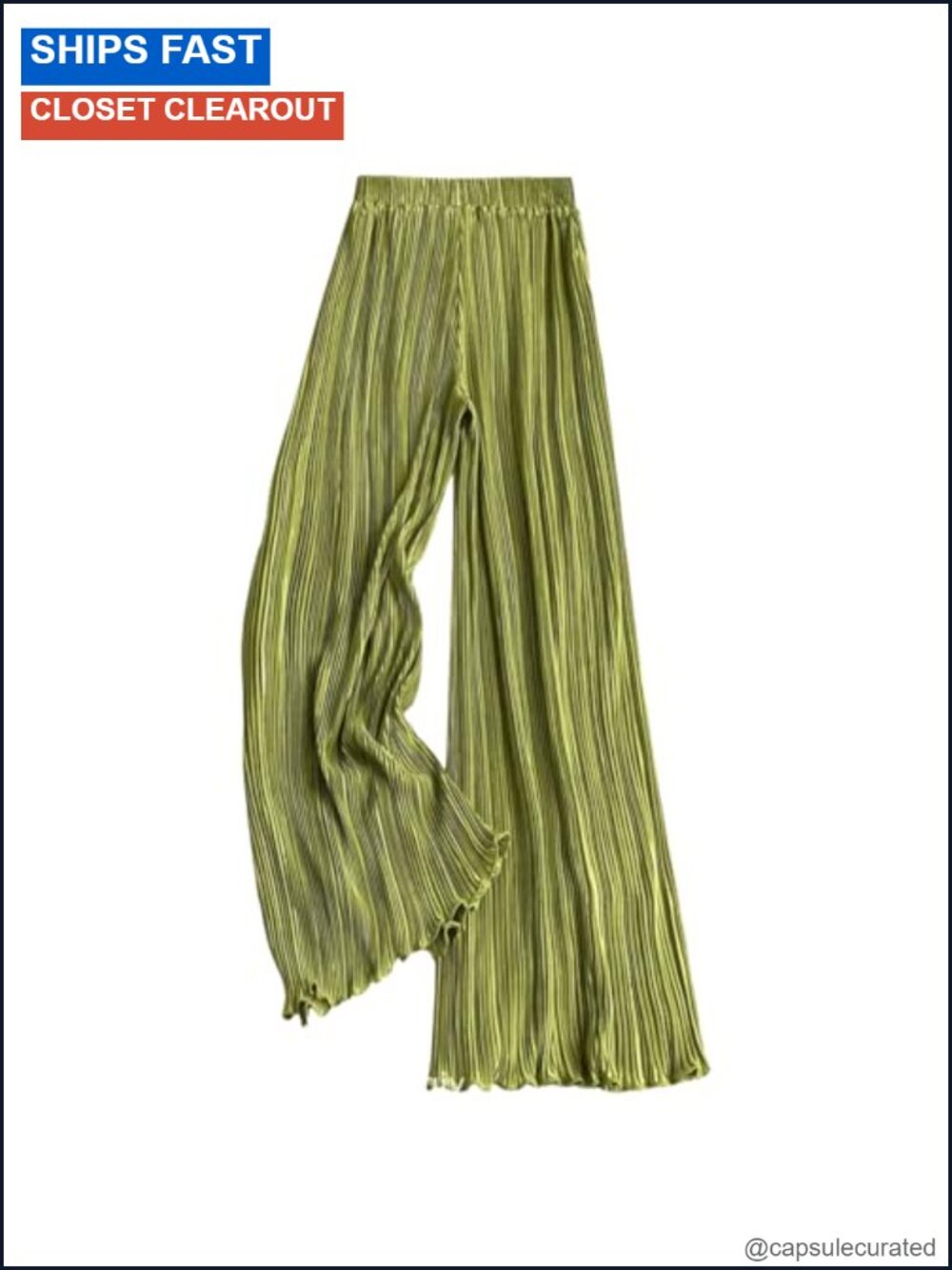 Satin Silk Palazzo Pants High Rise Pleated Wide Leg